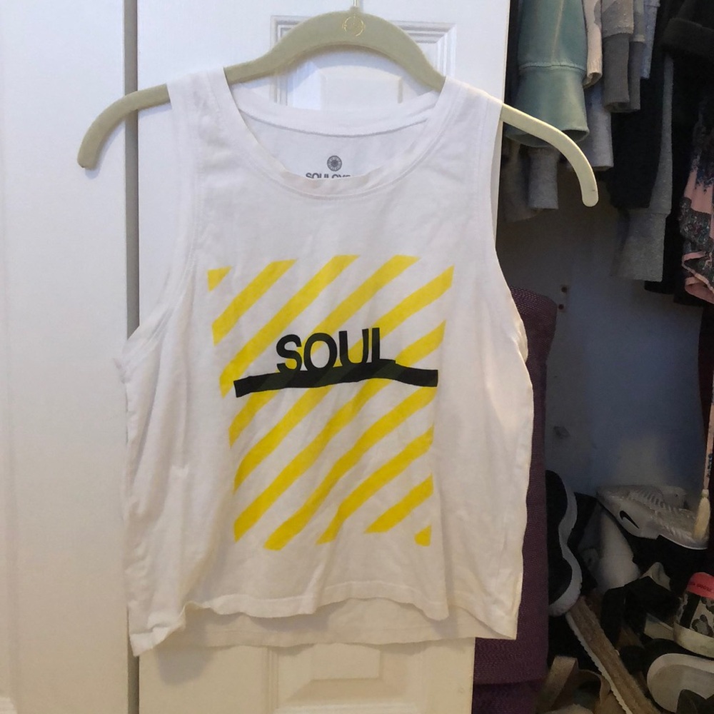 SoulCycle white logo tank top sz XS